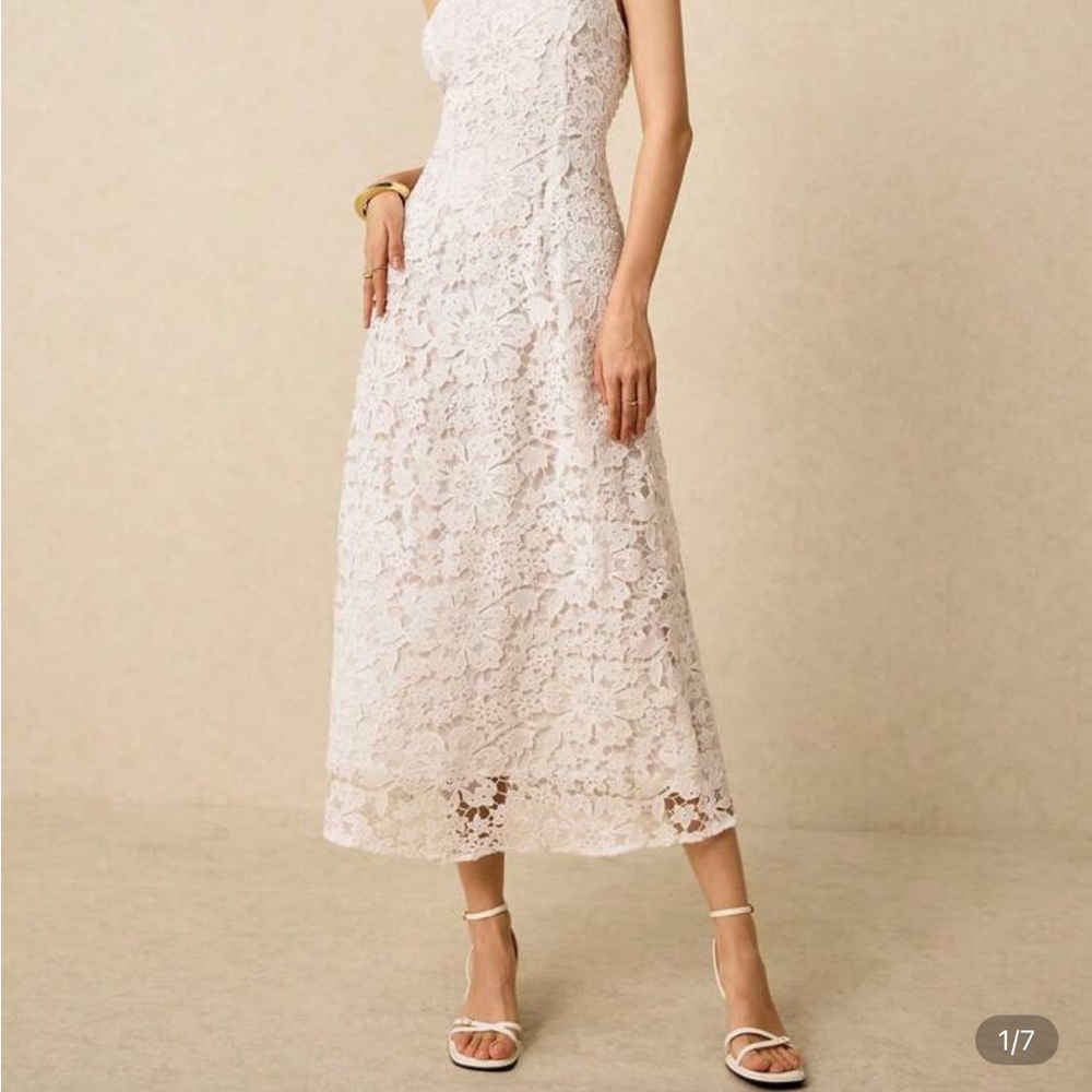 SHEIN White Lace Maxi Dress